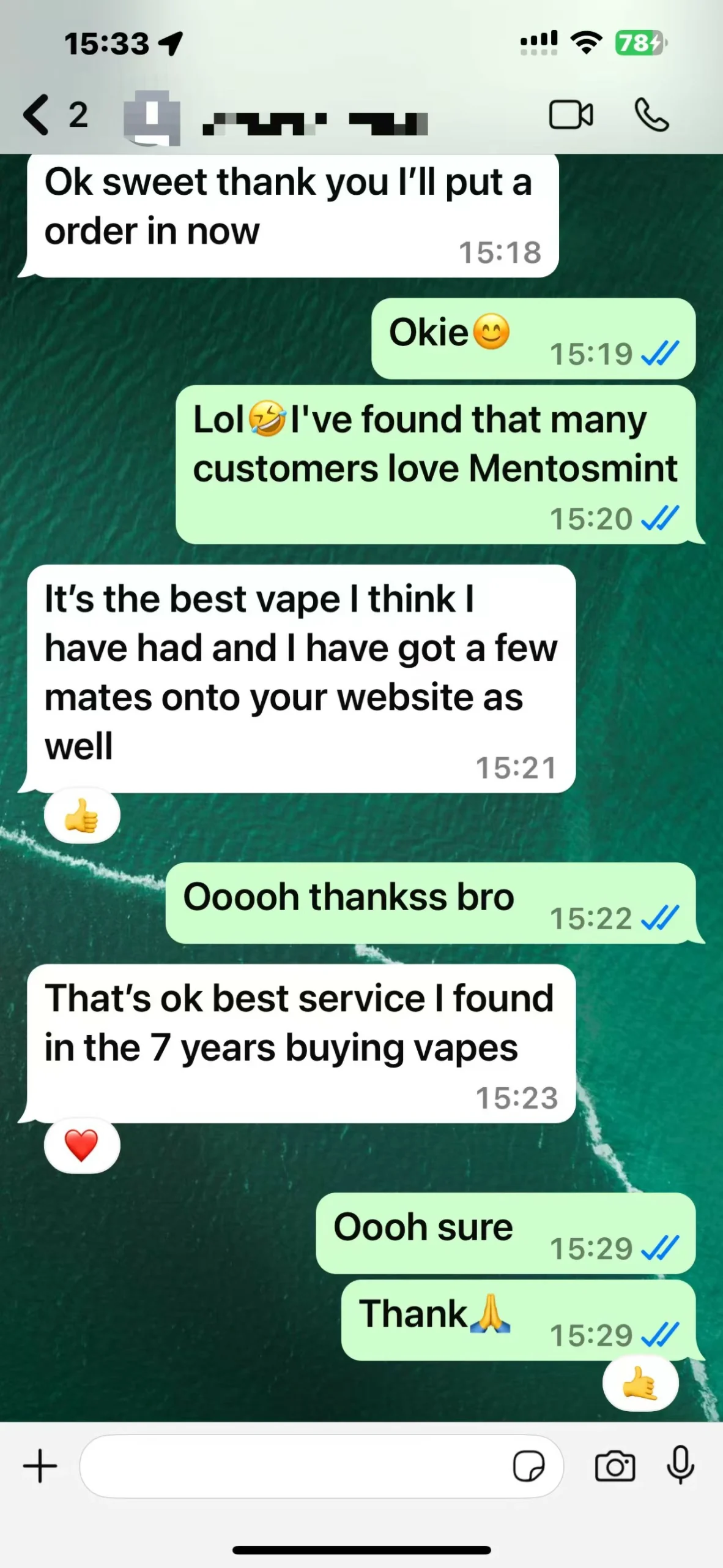 Customer praise screenshot 6